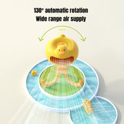 yellow duck bladeless baby stroller fan, view 6 - MRSLM