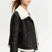 faux leather warm jacket, view 2 - MRSLM
