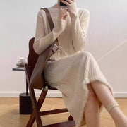 women's sleeveless knitted long dress, view 4 - MRSLM