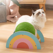 wooden sisal cat scratcher wheel with catch ball, view 6 - MRSLM