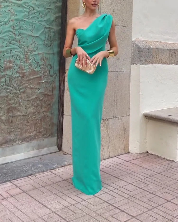 women's solid color backless dress, view 6 - MRSLM