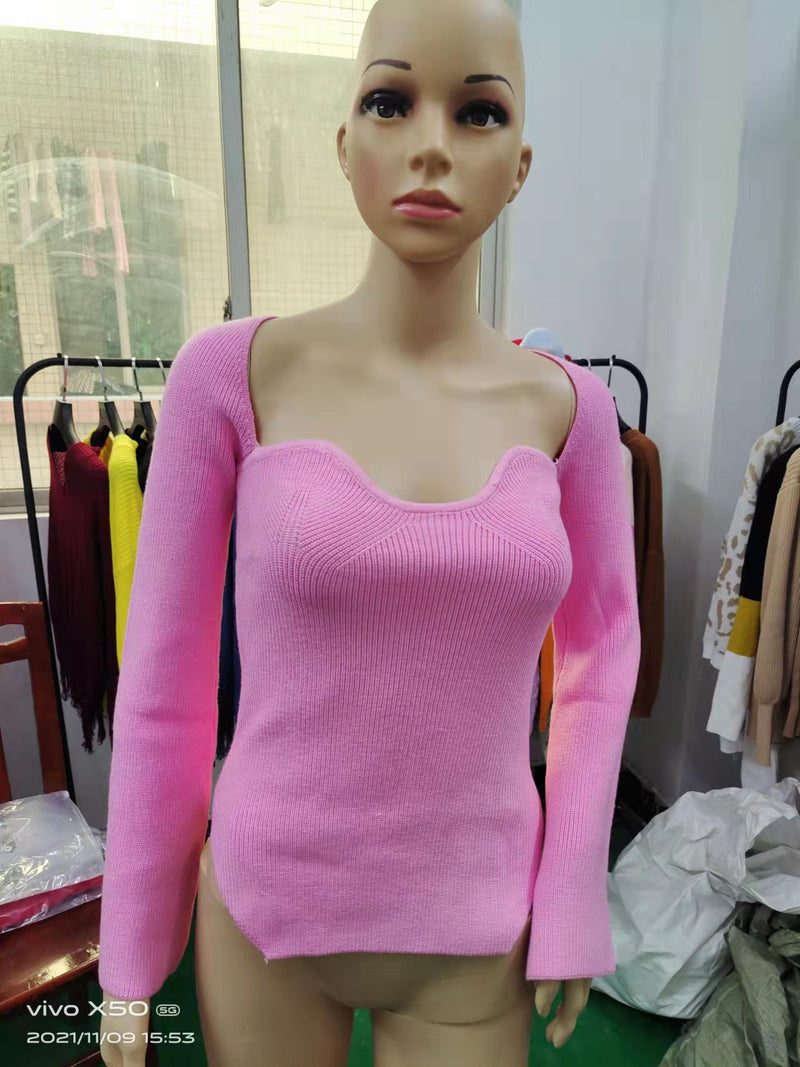 off-neck pullover sweater, view 8 - MRSLM