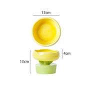 flower-shaped ceramic cat bowl, view 2 - MRSLM