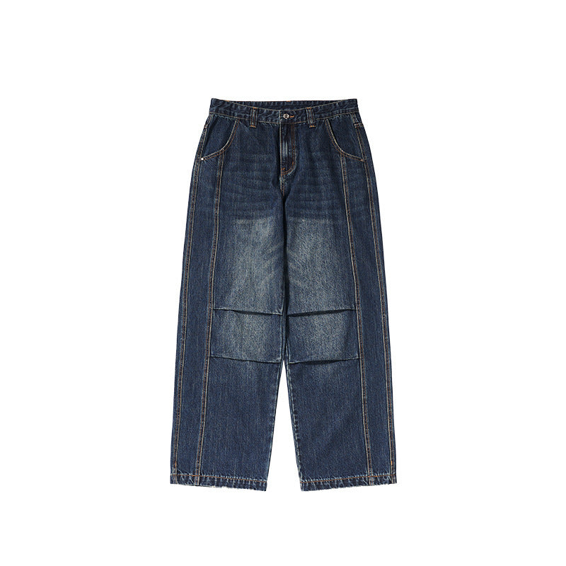 men's loose retro straight jeans, view 8 - MRSLM