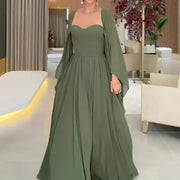 Women's green split long dress - MRSLM