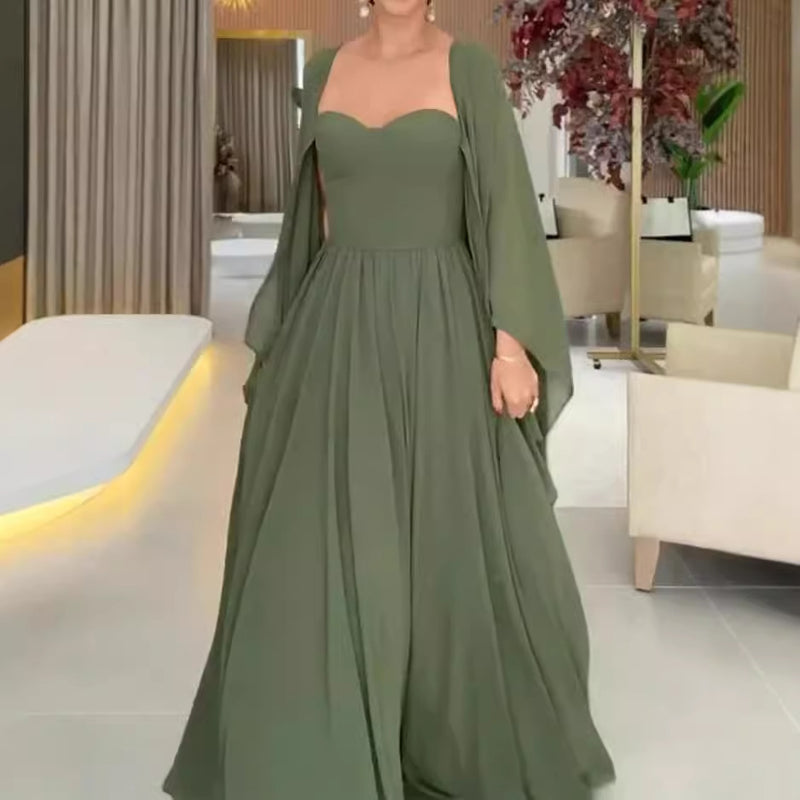 Women's green split long dress - MRSLM