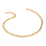 gold plated waterproof paperclip necklace, view 7 - MRSLM