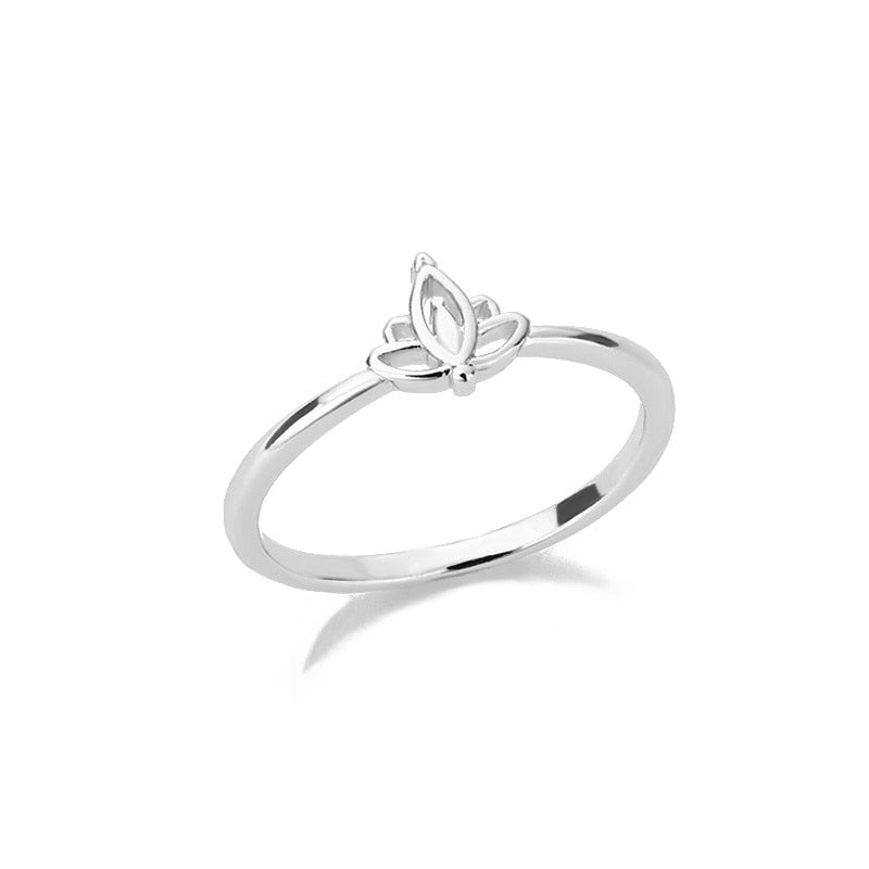 Stainless steel lotus flower ring, view 3 - MRSLM