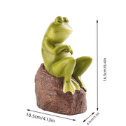 Charming resin thinking frog figurine, view 7 - MRSLM