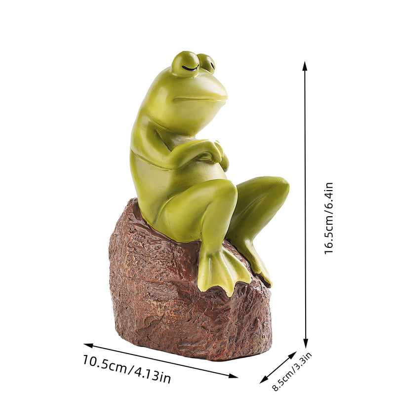 Charming resin thinking frog figurine, view 7 - MRSLM