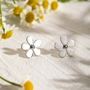 gold daisy earrings, view 9 - MRSLM
