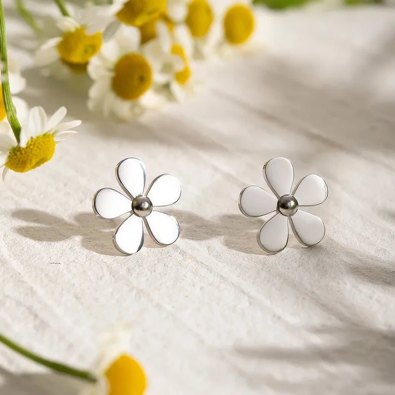 gold daisy earrings, view 9 - MRSLM