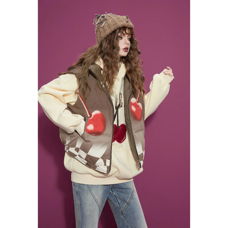 brown down vest, view 3 - MRSLM