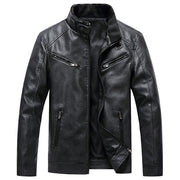 men's fleece padded pu leather jacket, view 9 - MRSLM