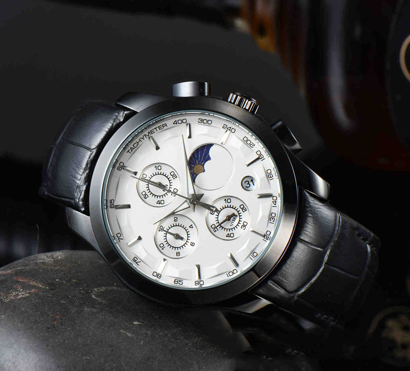 men's six-hand calendar quartz watch, view 8 - MRSLM