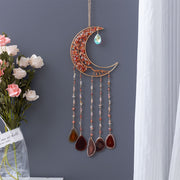 natural agate crystal dream catcher pendant, view 7 - MRSLM