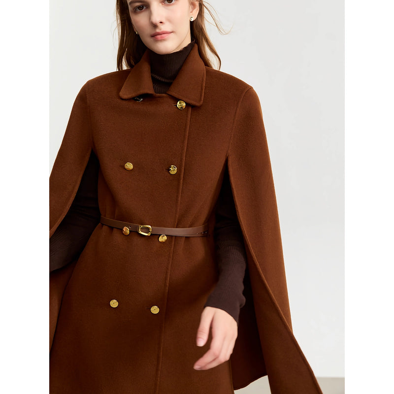 vintage wool cashmere cape coat, view 6 - MRSLM