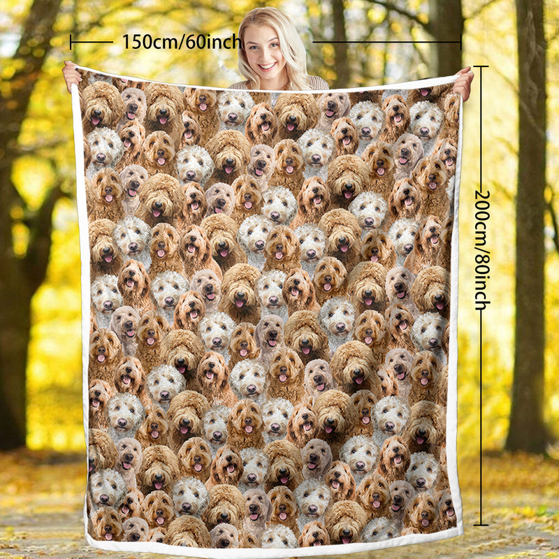 Cockapoo sherpa fleece throw blanket, view 12 - MRSLM