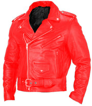 men's PU leather motorcycle jacket, view 3 - MRSLM