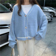 women's gentle loose knit cardigan coat, view 4 - MRSLM