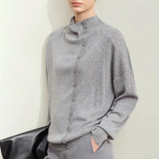 asymmetrical mock neck sweater, view 2 - MRSLM