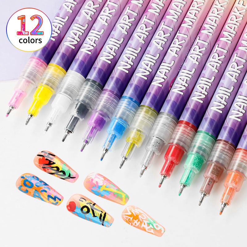 nail art graffiti pen set 12 colors - MRSLM