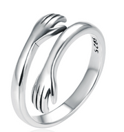 silver two hand embrace ring - MRSLM