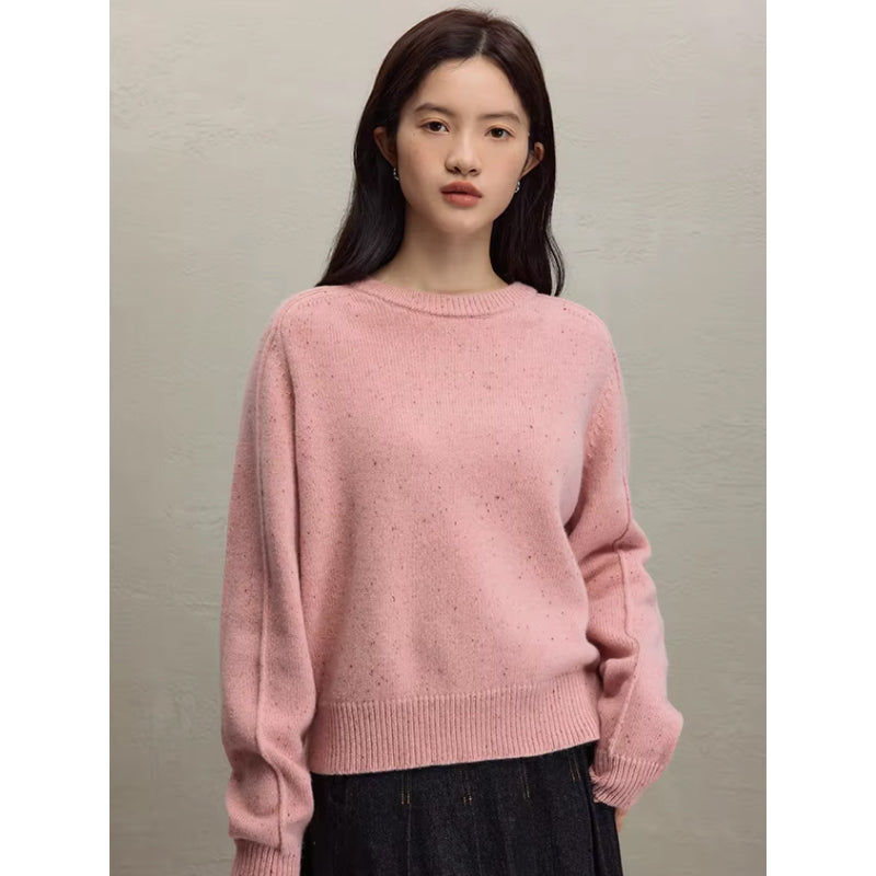 cozy soft round neck wool sweater, view 5 - MRSLM