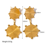 textured disc stud earrings, view 2 - MRSLM