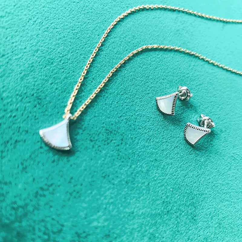 women's white shell necklace, view 6 - MRSLM