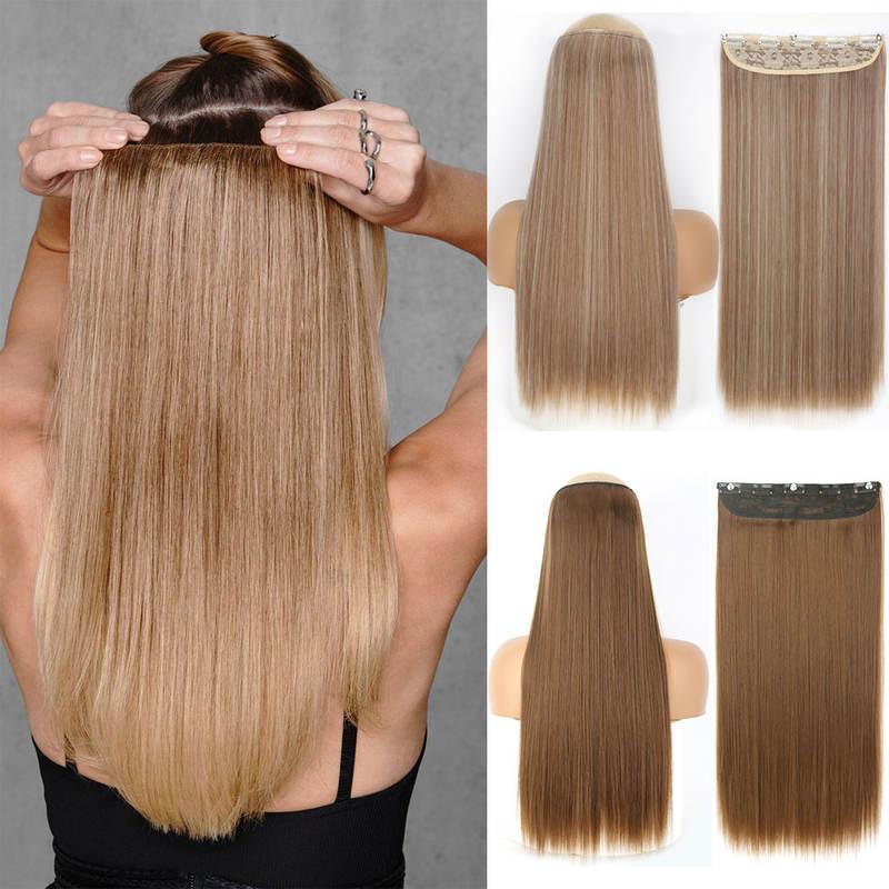 synthetic long straight clip-in hair extensions - MRSLM