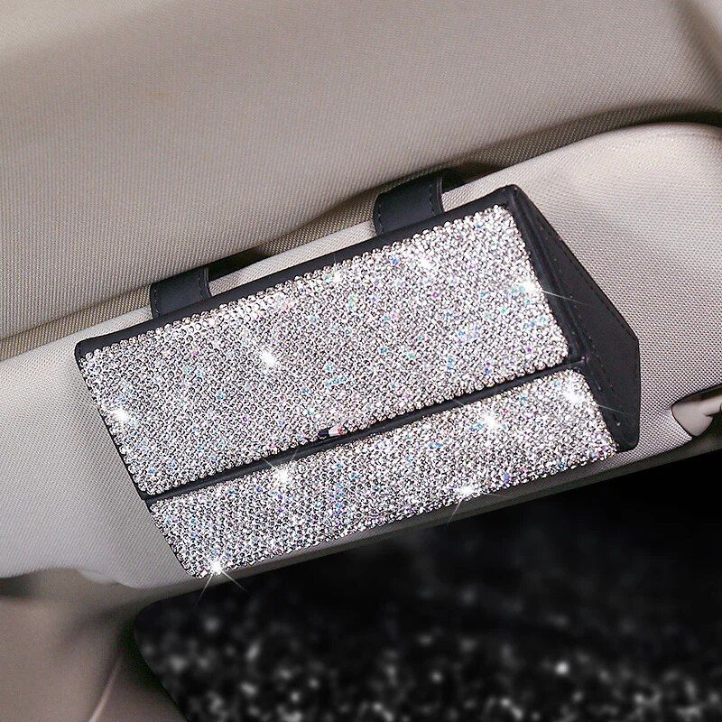 rhinestone car glasses case, view 4 - MRSLM