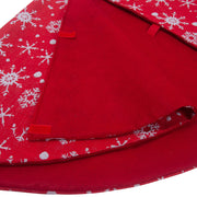 White snowflake Christmas tree skirt, view 2 - MRSLM