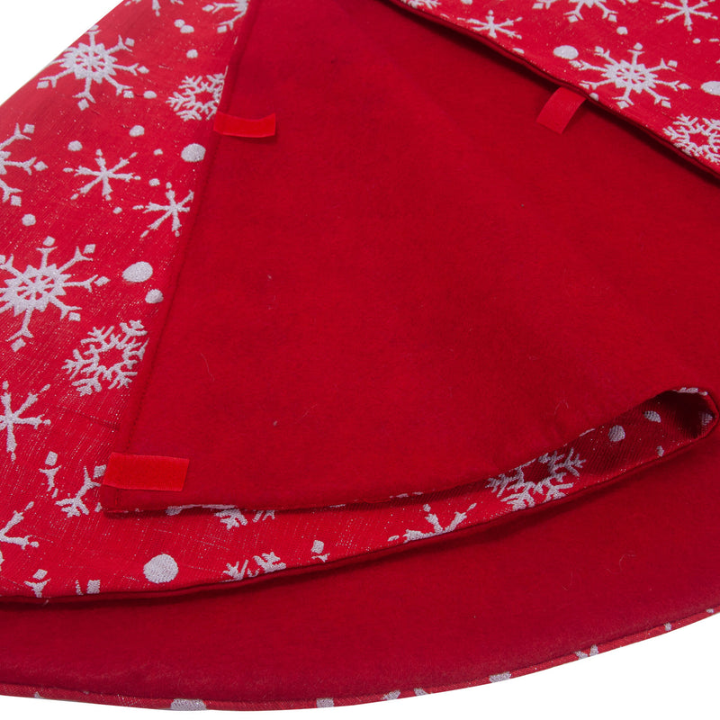 White snowflake Christmas tree skirt, view 2 - MRSLM