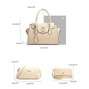 alligator pattern tote and crossbody bag set, view 7 - MRSLM