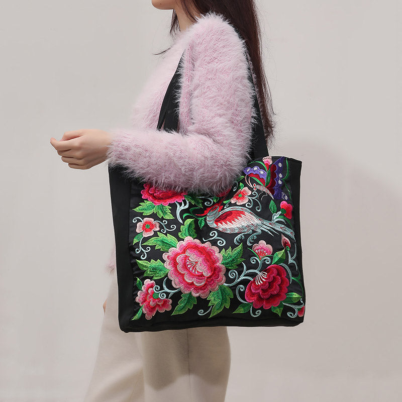 phoenix embroidered shoulder bag, view 3 - MRSLM