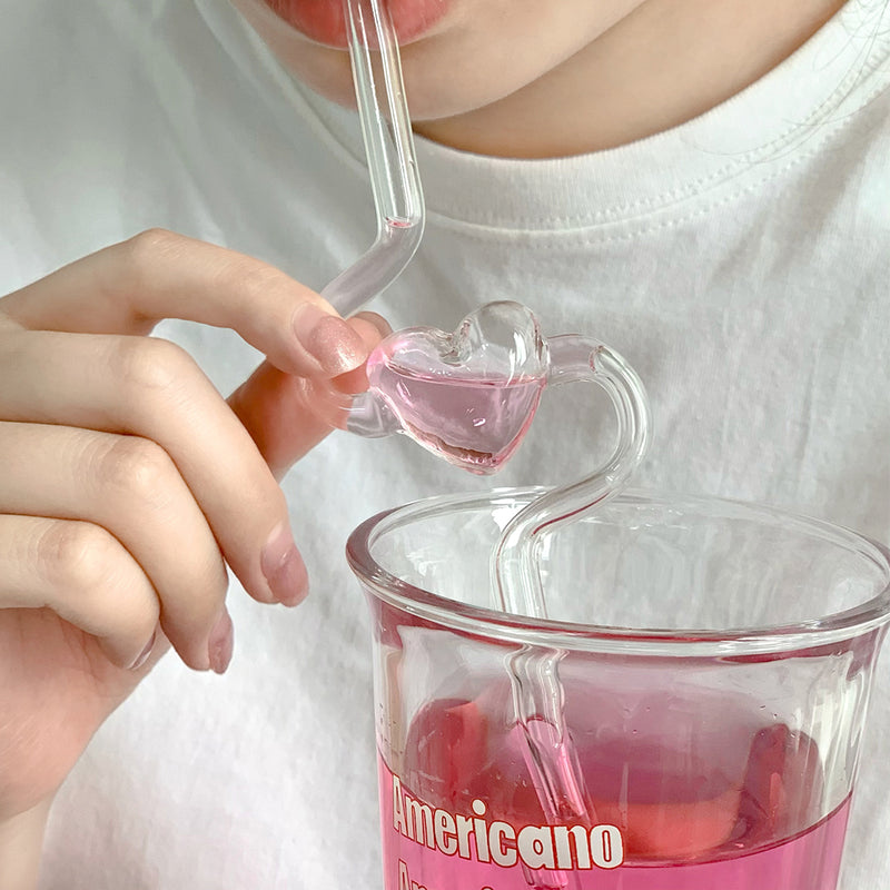 Heart glass drinking straw - MRSLM