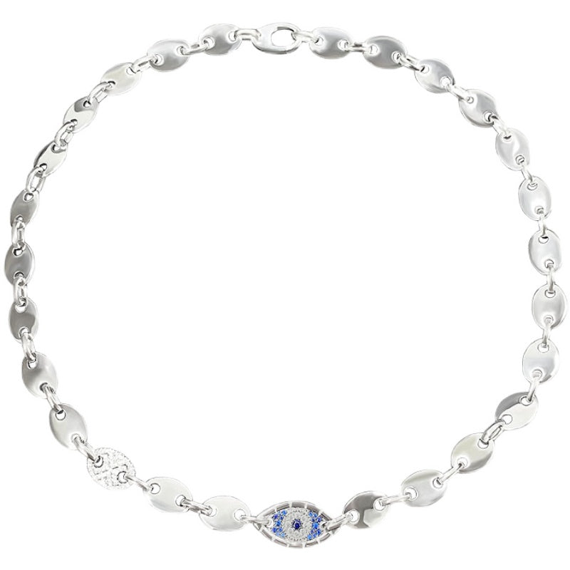 925 silver eye ring couple necklace, view 5 - MRSLM