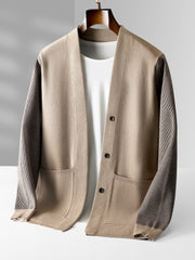contrast sleeve cardigan sweater, view 4 - MRSLM