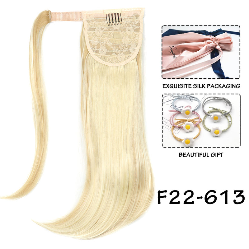synthetic straight wraparound ponytail, view 13 - MRSLM