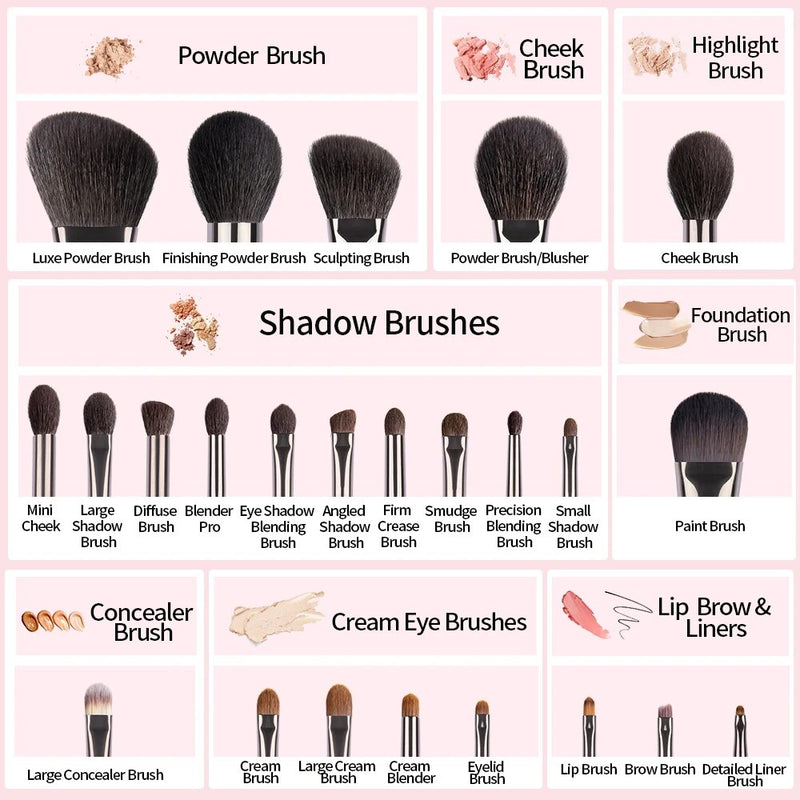 24-piece makeup brush set, view 8 - MRSLM