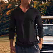 men's loose lapel long sleeve t-shirt - MRSLM