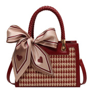 red PU crossbody tote bag, view 8 - MRSLM