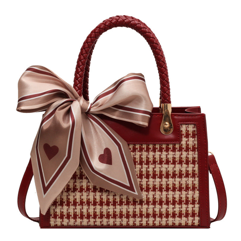 red PU crossbody tote bag, view 8 - MRSLM