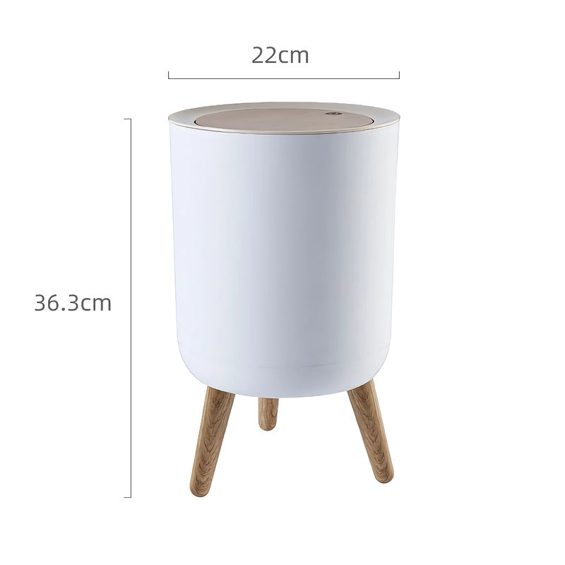 Nordic Style High-Foot Trash Can with Lid