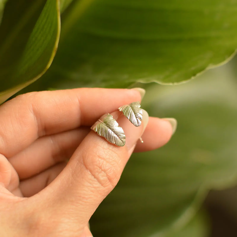 vintage plant drop earrings, view 5 - MRSLM