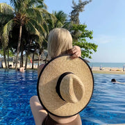 women's wide brim straw sun hat, view 7 - MRSLM