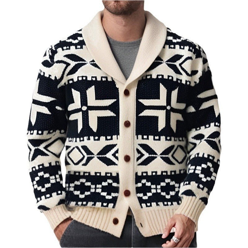 Men's Retro Heavy-duty Jacquard Sweater