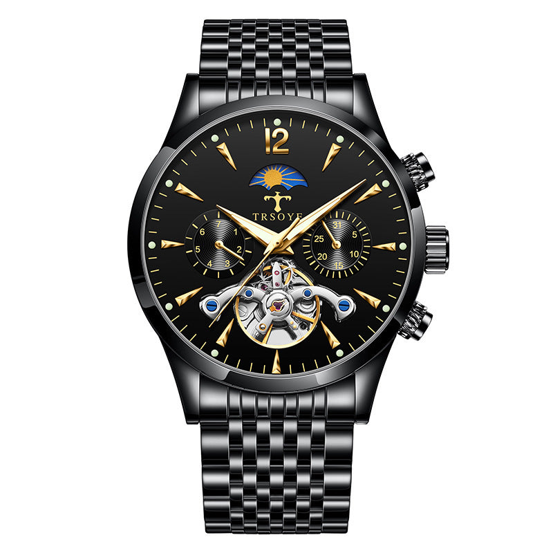 Men's hollow out mechanical watch, view 5 - MRSLM