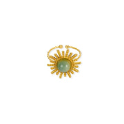 adjustable gold sun opal ring, view 2 - MRSLM